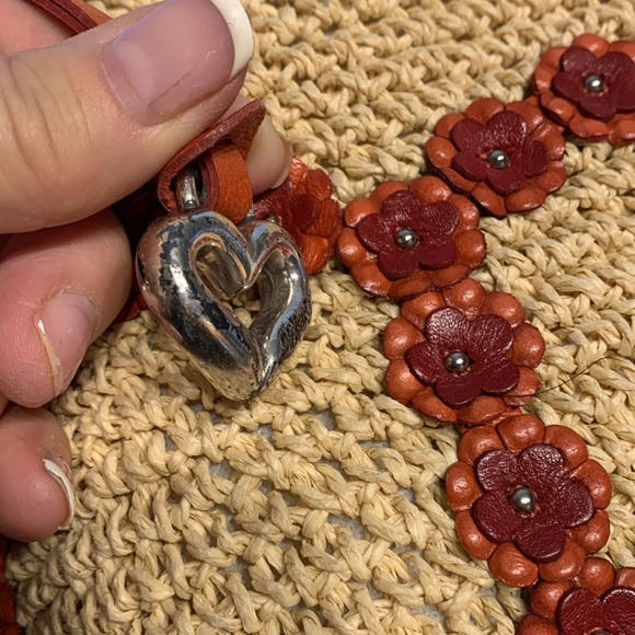 Vintage Brighton Raffia Peace Heart Shoulder Bag - Picture 6 of 7